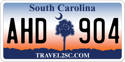 SC license plate AHD904