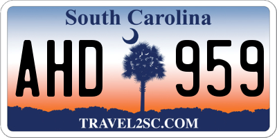 SC license plate AHD959