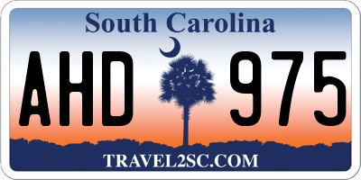 SC license plate AHD975
