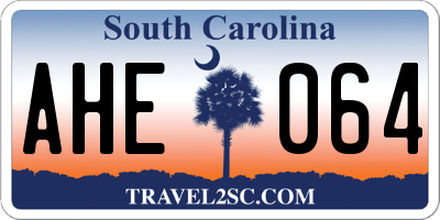 SC license plate AHE064