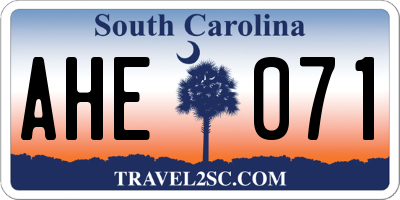 SC license plate AHE071