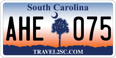 SC license plate AHE075