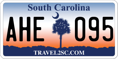 SC license plate AHE095