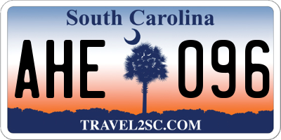 SC license plate AHE096