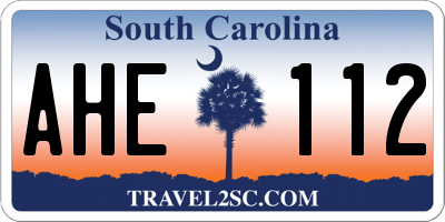 SC license plate AHE112