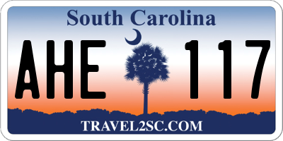 SC license plate AHE117