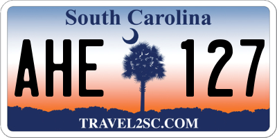 SC license plate AHE127