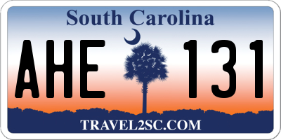 SC license plate AHE131