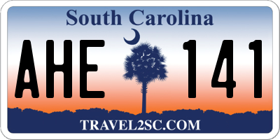 SC license plate AHE141