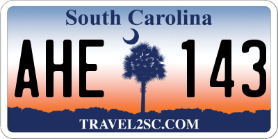 SC license plate AHE143