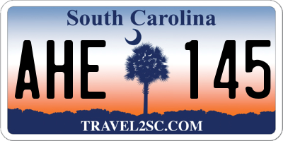 SC license plate AHE145