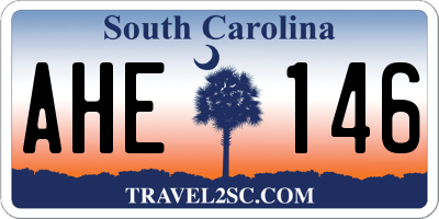 SC license plate AHE146