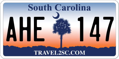 SC license plate AHE147