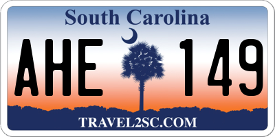 SC license plate AHE149
