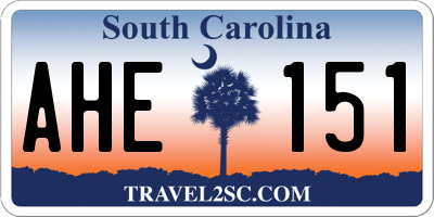 SC license plate AHE151