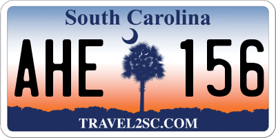 SC license plate AHE156