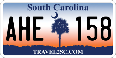SC license plate AHE158