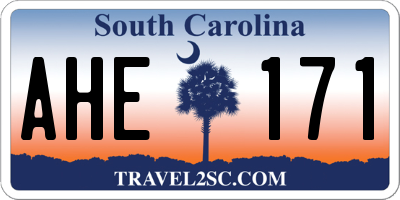 SC license plate AHE171