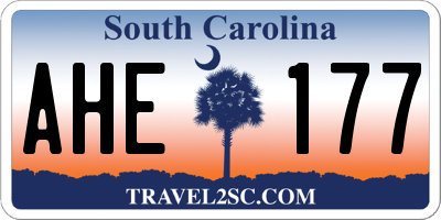 SC license plate AHE177