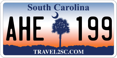 SC license plate AHE199