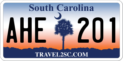 SC license plate AHE201