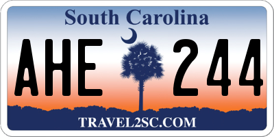 SC license plate AHE244