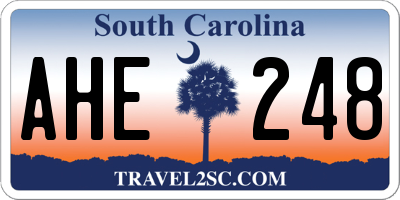 SC license plate AHE248