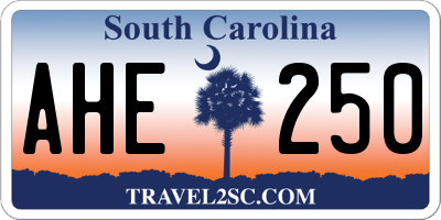 SC license plate AHE250
