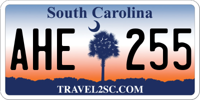 SC license plate AHE255