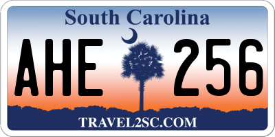 SC license plate AHE256