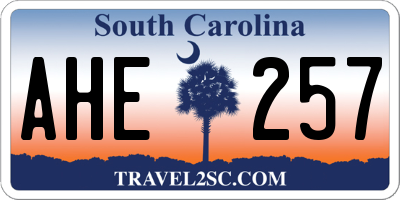 SC license plate AHE257