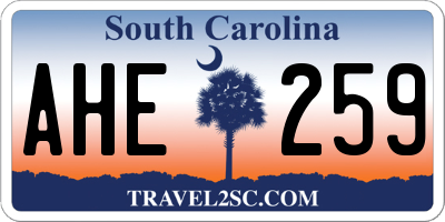 SC license plate AHE259