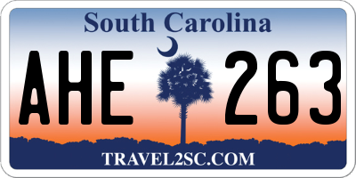 SC license plate AHE263