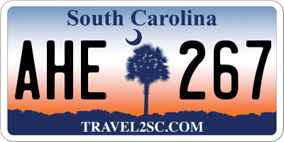 SC license plate AHE267