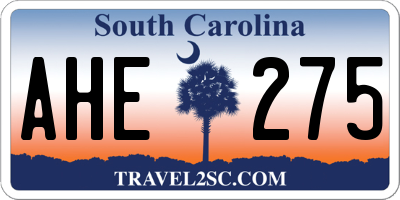 SC license plate AHE275