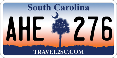 SC license plate AHE276