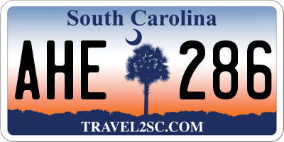 SC license plate AHE286
