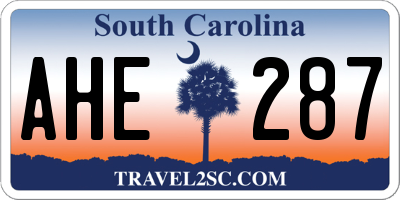 SC license plate AHE287