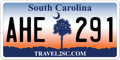 SC license plate AHE291