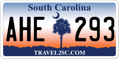 SC license plate AHE293