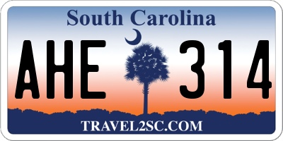 SC license plate AHE314