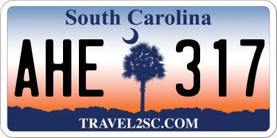 SC license plate AHE317