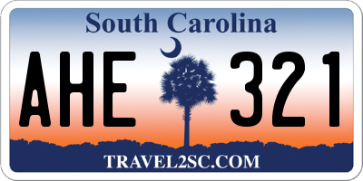 SC license plate AHE321