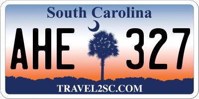 SC license plate AHE327