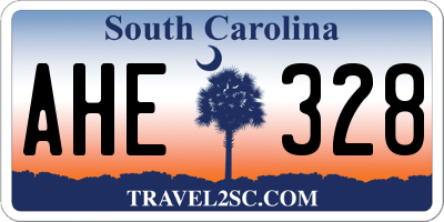 SC license plate AHE328