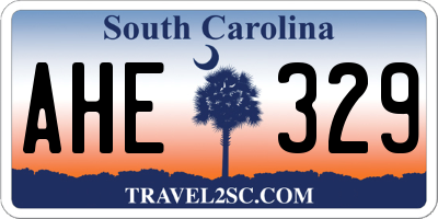 SC license plate AHE329