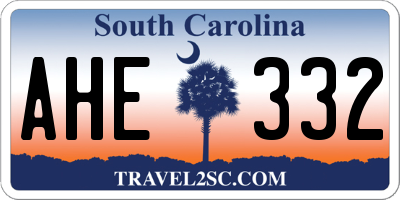 SC license plate AHE332