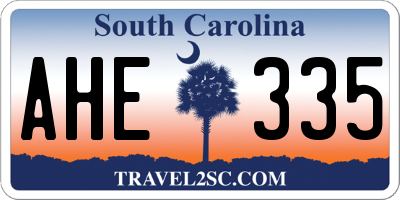 SC license plate AHE335