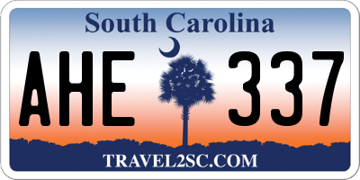 SC license plate AHE337