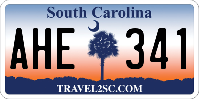 SC license plate AHE341